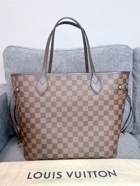 Louis Vuitton Neverfull MM damier ebene tote bag